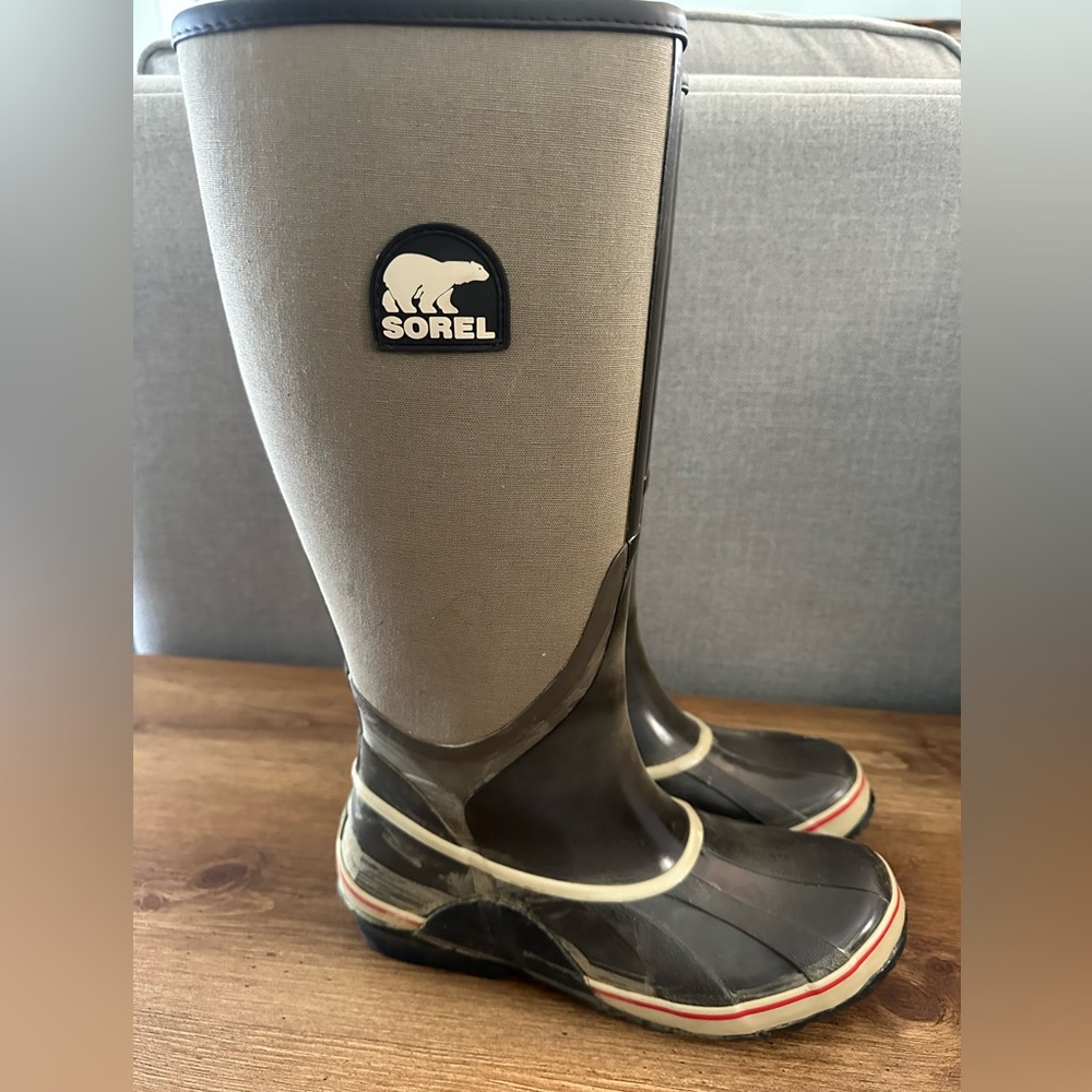 Sorel Brown and Tan Winter Rain Boots